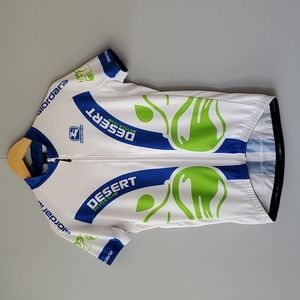 Giordana Desert Bicycle Club White Blue Zip Up Cycling Jersey XL 5 52